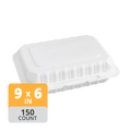 Aybak-96 Hinged PP Take-Out (9 x 6 x 2.5in, Shallow), 150 Count
