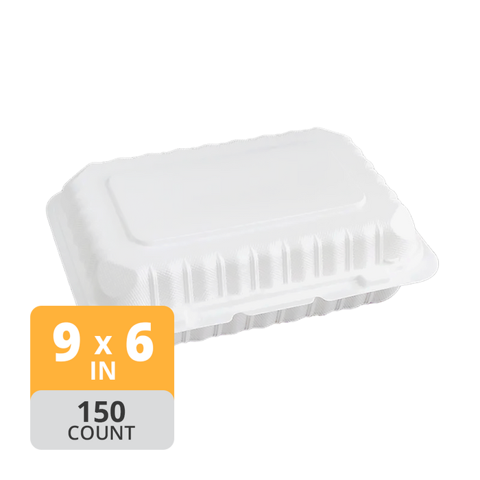 Aybak-96 Hinged PP Take-Out (9 x 6 x 2.5in, Shallow), 150 Count