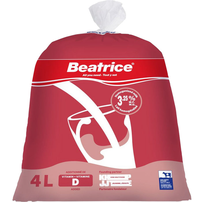 Beatrice Milk (3.25%M.F., Homogenized), 4L