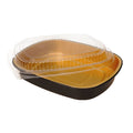 Black & Gold (64oz) Foil Entrée Pan w/ Dome Lid, 50 Pack