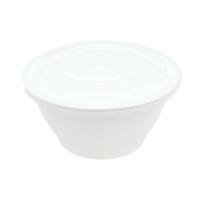 Bowl PP Container & Lid (36oz, Regular, White), 150 Count