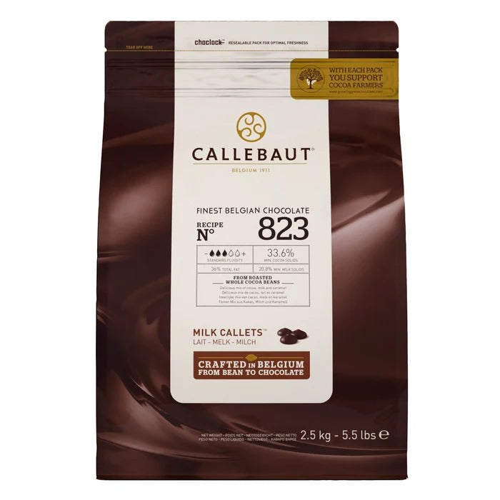 Callebaut Milk Chocolate (33.6% Cocoa, Callets), 2.5kg
