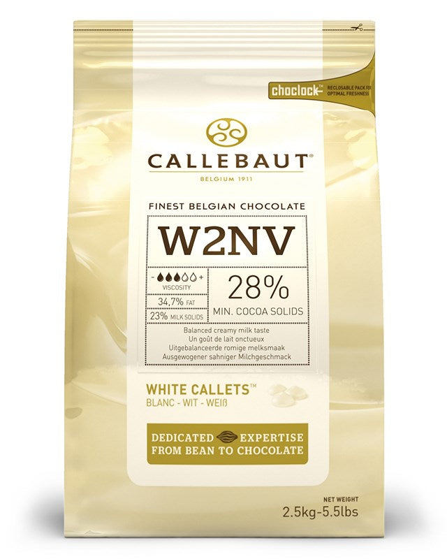 Callebaut White Blegian Chocolate (28% Cocoa, Callets), 2.5kg