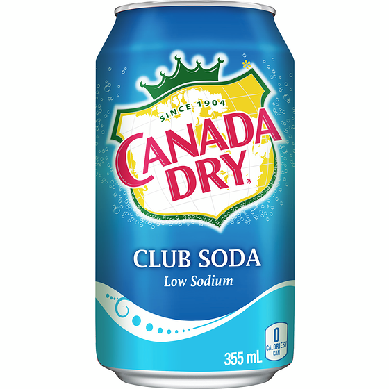 Canada Dry Club Soda Cans 355mL, 12 Count