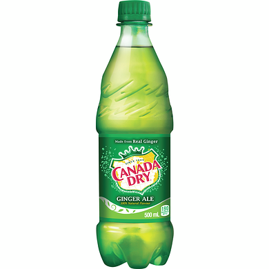 Canada Dry Ginger Ale Bottles, 500mL - 24 Count