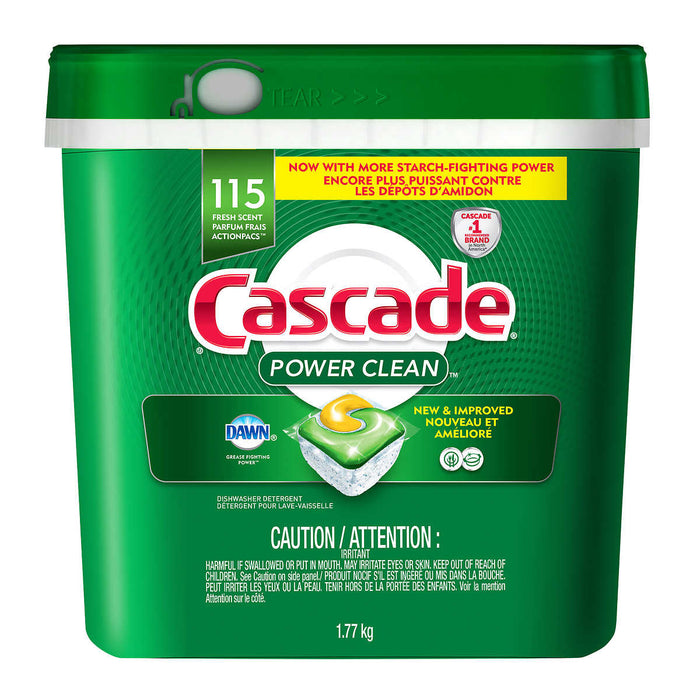Cascade Power Clean Dishwasher Detergent, 115 Count