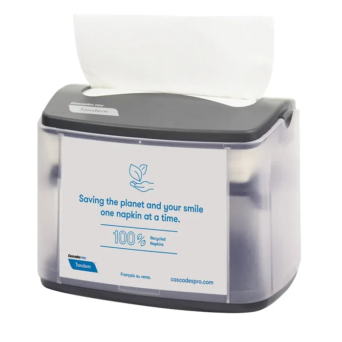 Cascades Tandem Tabletop Interfold Napkins Dispenser (Gray), 1 Count