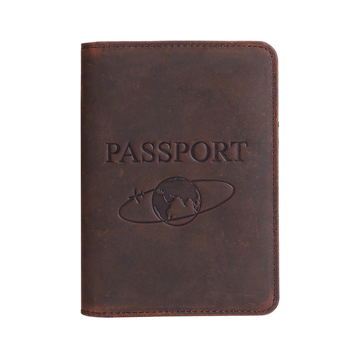 Crazy Horse Genuine Leather Travel Passport Cover