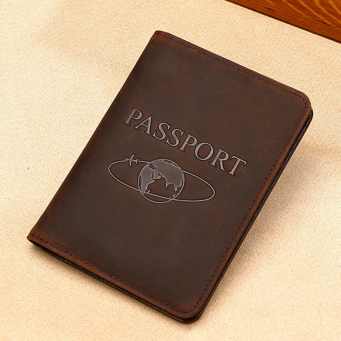 Crazy Horse Genuine Leather Travel Passport Cover