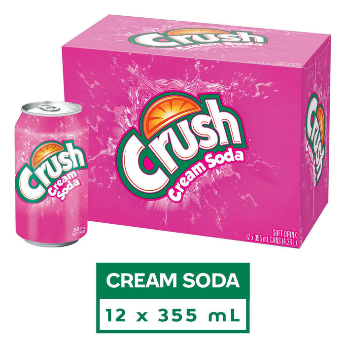 Crush Cream Soda Cans 355mL, 12 Count