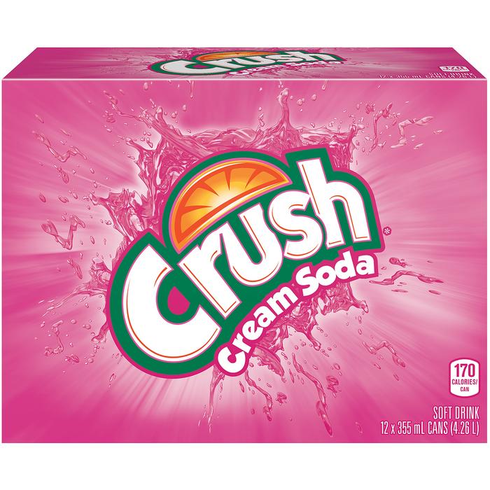 Crush Cream Soda Cans 355mL, 12 Count