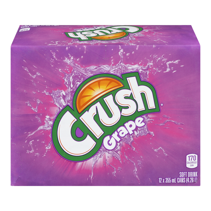 Crush Grape Soda Cans 355mL, 12 Count