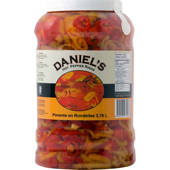 Daniel's Hot Banana Pepper Rings 3.78L, 4 Count