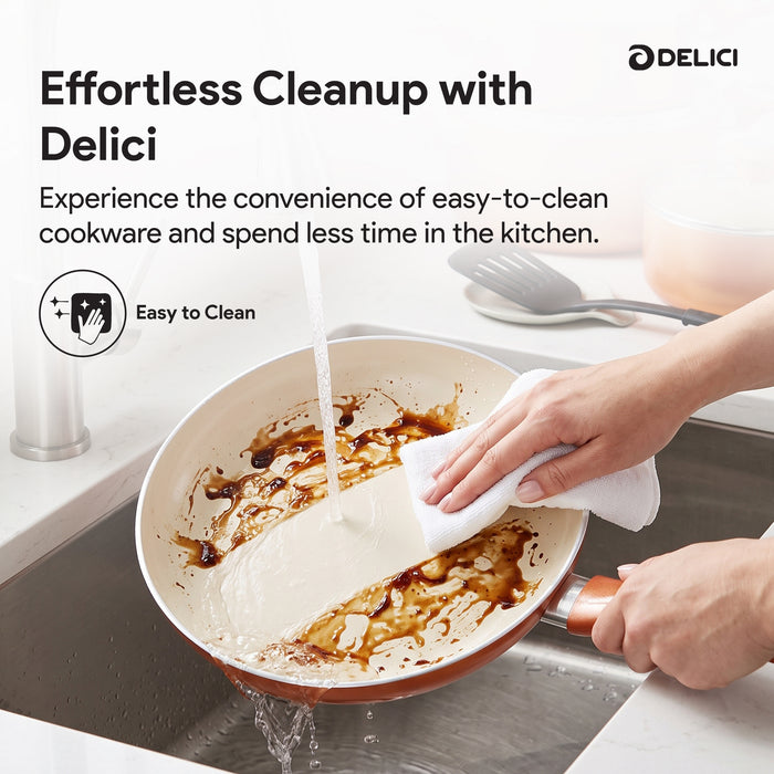 Delici 8-Piece Ceramic Nonstick Cookware Set NCC8CU | Made in India