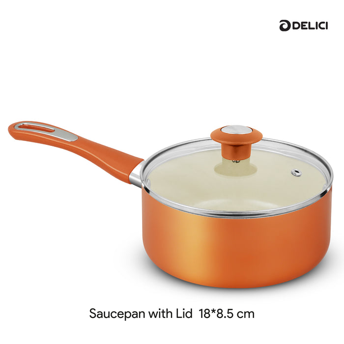 Delici 8-Piece Ceramic Nonstick Cookware Set NCC8CU | Made in India