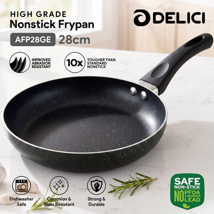 Delici Aluminium Fry Pan 28CM | Granite Gray Non-Stick | AFP28GE