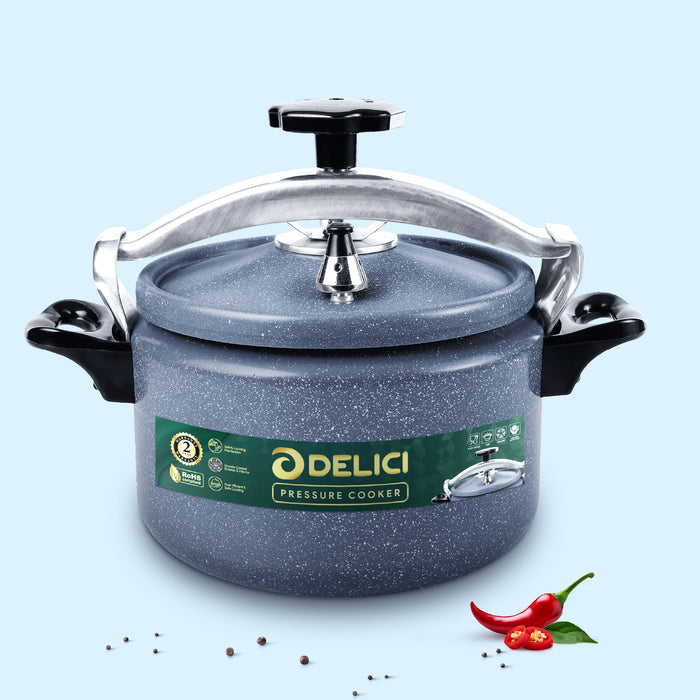 Delici Aluminium Granite Pressure Cooker 7Ltr Gray (DPC 7G)