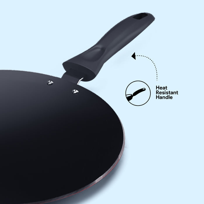 Delici Aluminium Non-Stick Concave Tawa 28CM | 10X Tougher Coating | ACTP28ME
