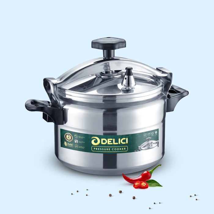 Delici Aluminium Pressure Cooker 5 Litre | Safety Lock | 2-Year Warranty | DPC5A