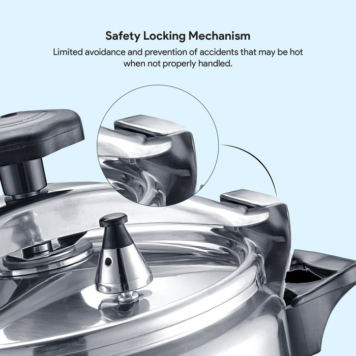 Delici Aluminium Pressure Cooker 5 Litre | Safety Lock | 2-Year Warranty | DPC5A
