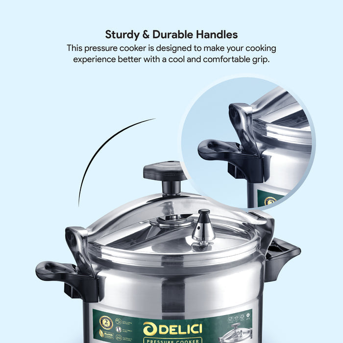 Delici Aluminium Pressure Cooker 5 Litre | Safety Lock | 2-Year Warranty | DPC5A
