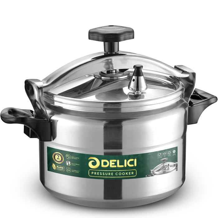 Delici Aluminium Pressure Cooker 7 Litre | Pressure Regulator | Safety Lock | 2-Year Warranty | DPC7A