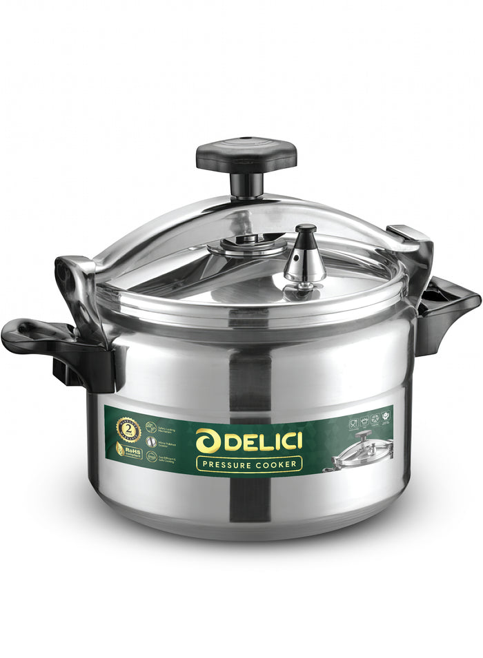 Delici Aluminium Pressure Cooker 9 Litre | Pressure Regulator | Safety Lock | 2-Year Warranty | DPC9A