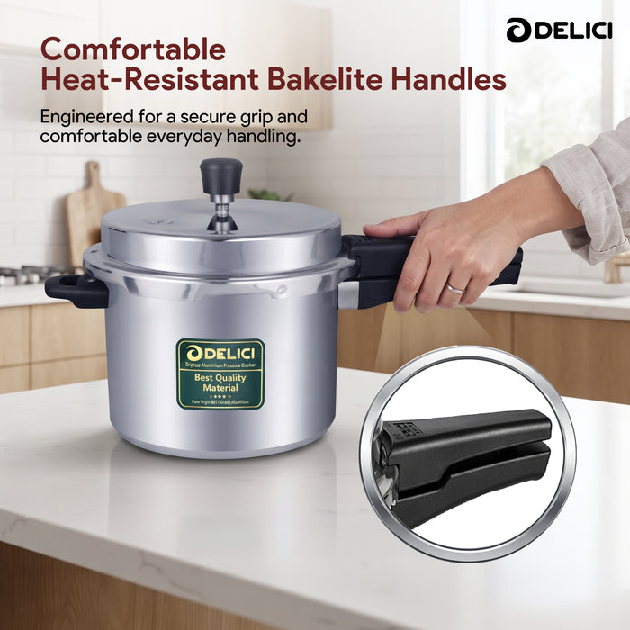 Delici Dripless NIB Pressure Cooker 3 Litre | Induction Base | Lead-Free Valve | ADPC3E