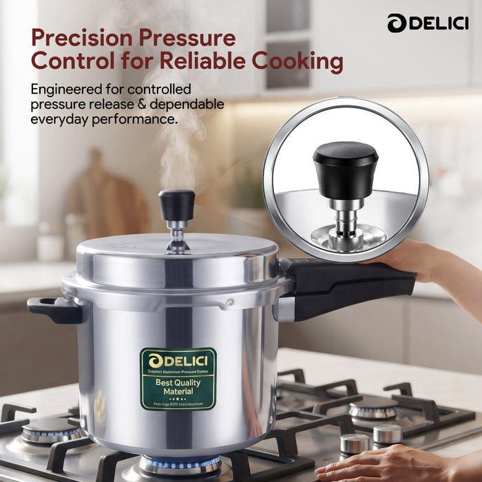 Delici Dripless NIB Pressure Cooker 3 Litre | Induction Base | Lead-Free Valve | ADPC3E