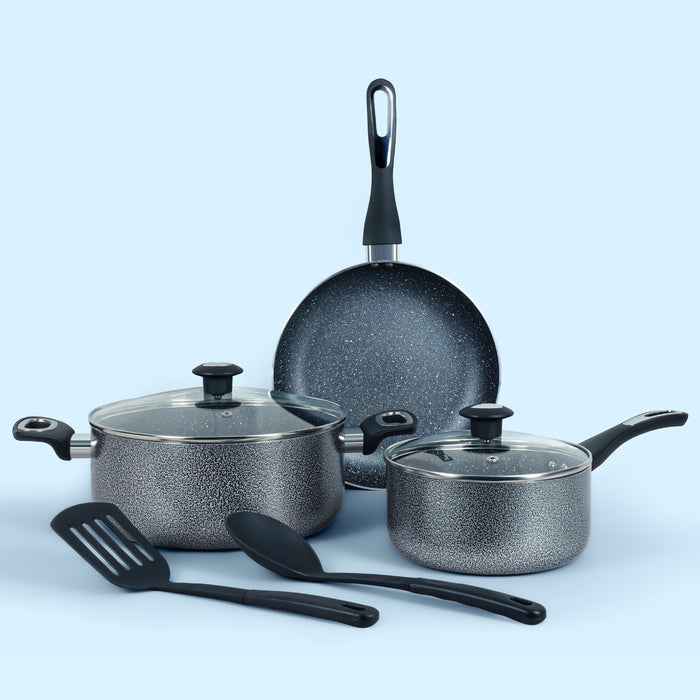 Delici Hammertone Non-Stick Cookware Set 7-Piece | 10X Tougher | PFOA-Free | ACS7HE