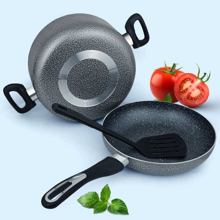 Delici Hammertone Non-Stick Cookware Set 7-Piece | 10X Tougher | PFOA-Free | ACS7HE