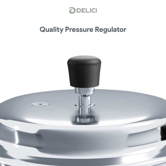 Delici Stainless Steel Pressure Cooker 3 Litre | Induction Base | Spring Safety Valve | SPC3E