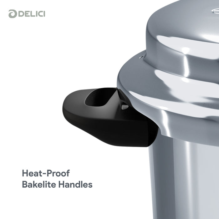 Delici Stainless Steel Pressure Cooker 3 Litre | Induction Base | Spring Safety Valve | SPC3E