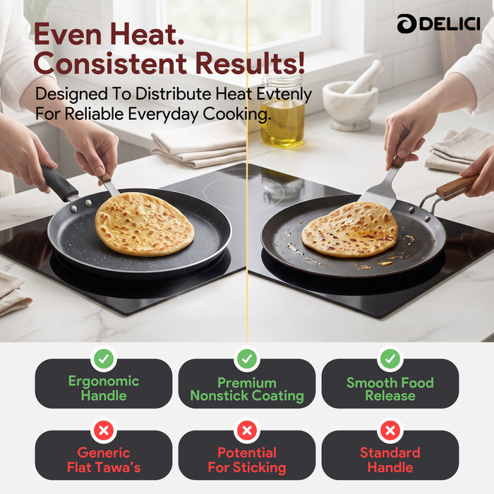 Delici Tawa Pan 28CM (ATP28GE) – Granite Gray Non-Stick | PFOA Free