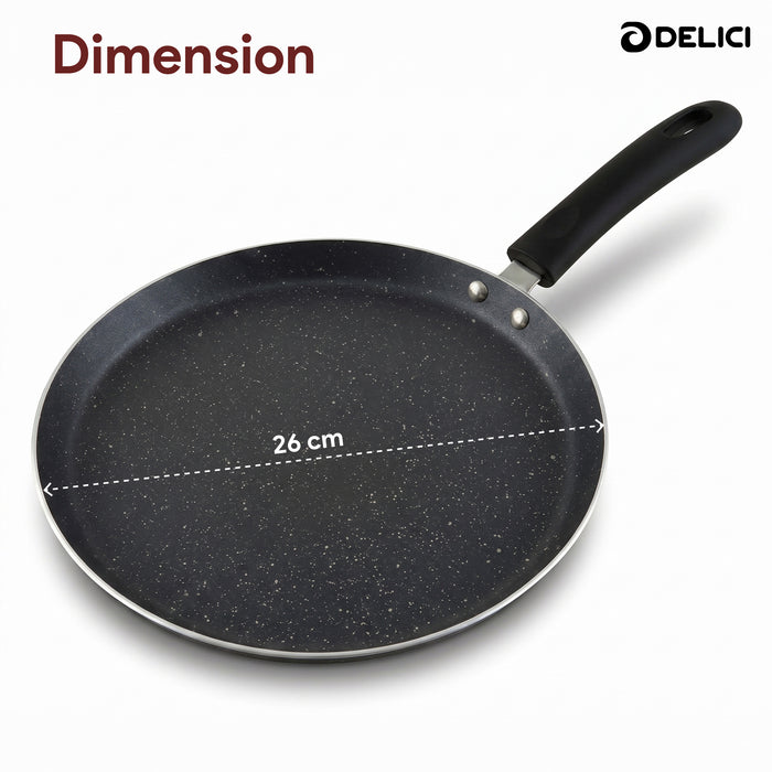 Delici Tawa Pan 28CM (ATP28GE) – Granite Gray Non-Stick | PFOA Free