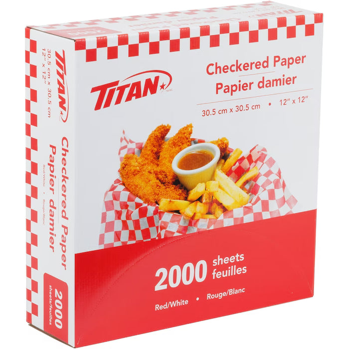Delux/Titan Red Checkered Paper (12in x 12in), 2000 Count