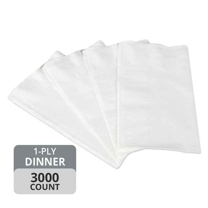 Dinner Napkins (1-Ply, 1/8 Fold), 3000 Napkins