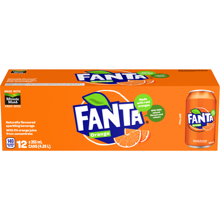 Fanta Orange Cans 355mL, 12 Count
