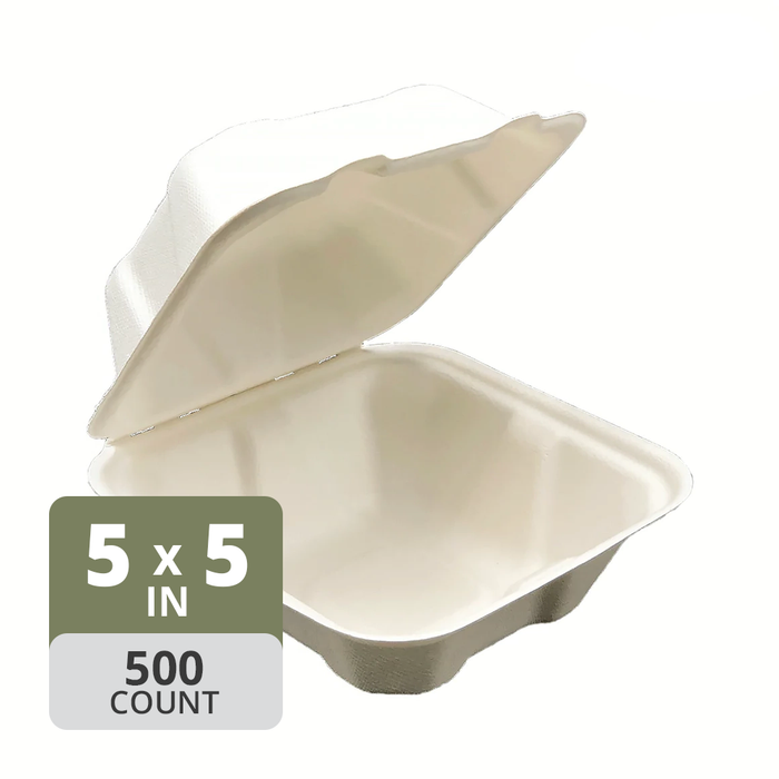 Fiber-55 Hinged Sandwich Small (5 x 5 x 3in), 500 Count