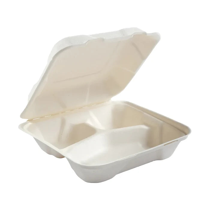 Fiber-73 Hinged Medium (7.8 x 8 x 2.5in, 3-Comp), 200 Count