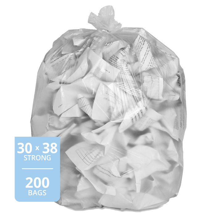 Garbage Bag Clear (Strong, 30in x 38in), 200 Count