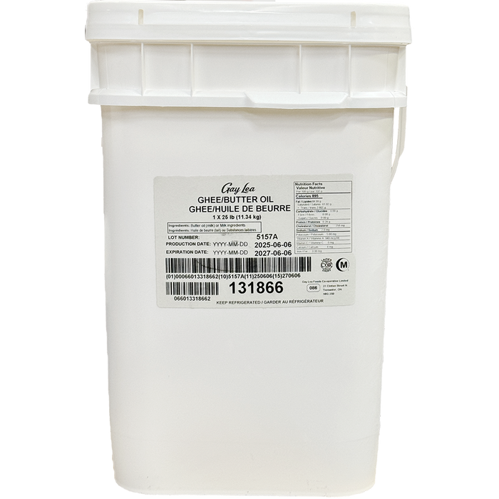 Gay Lea Clarified Butter Oil Desi-Ghee, Pail, 25lb/11.34kg