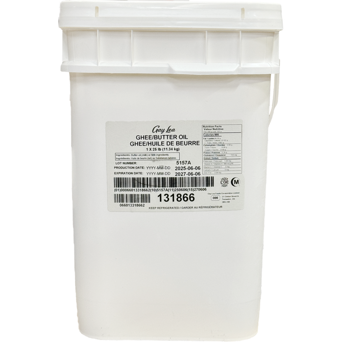 Gay Lea Clarified Butter Oil Desi-Ghee, Pail, 25lb/11.34kg