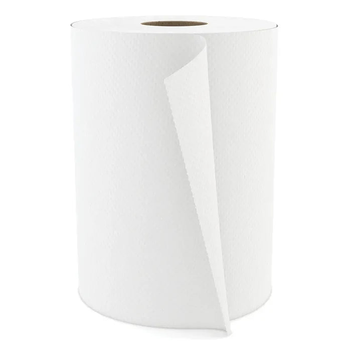 H030 Roll Paper Towel (1-Ply, White, 350ft), 12 Rolls