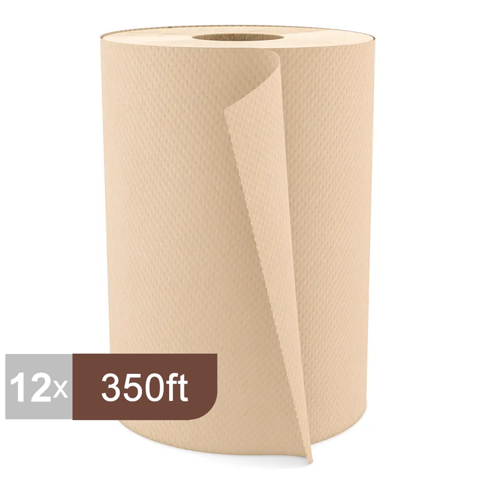 H035 Roll Paper Towel (1-Ply, Natural, 350ft), 12 Rolls
