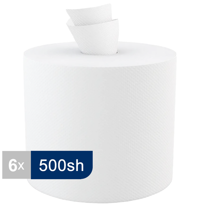 H152 Centerpull Hand Towel (2-Ply, White, 500 Sheets), 6 Rolls