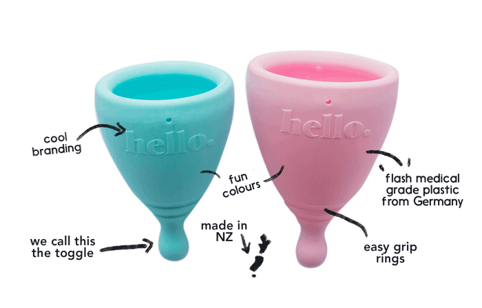 Hello Menstrual Cup Double Box - Medium Cervix - Small Lilac + Medium Blue