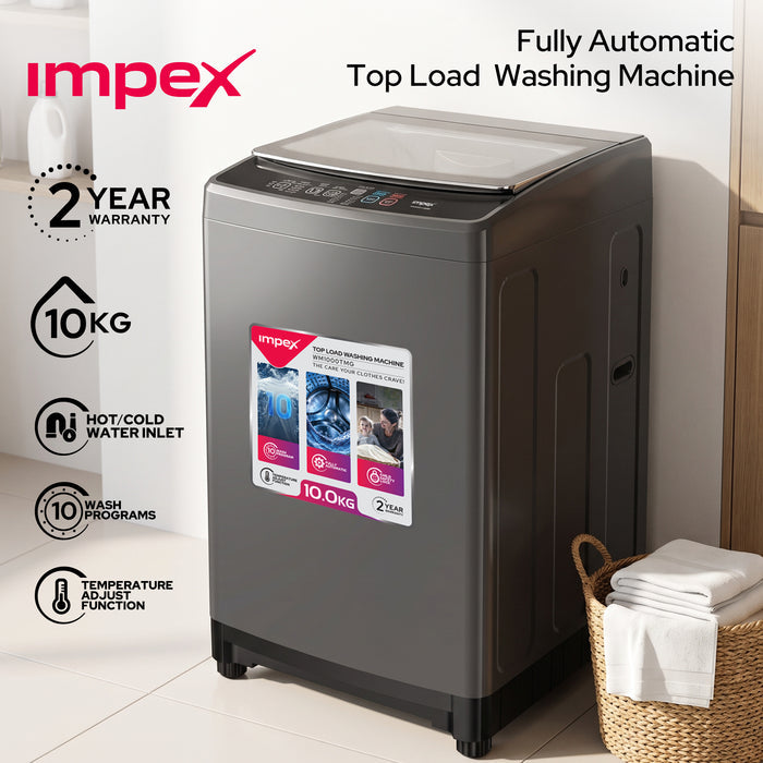 Impex 10KG Fully Automatic Top Load Washing Machine (WM1000TMG)