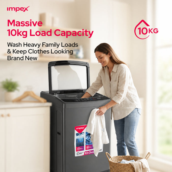 Impex 10KG Fully Automatic Top Load Washing Machine (WM1000TMG)