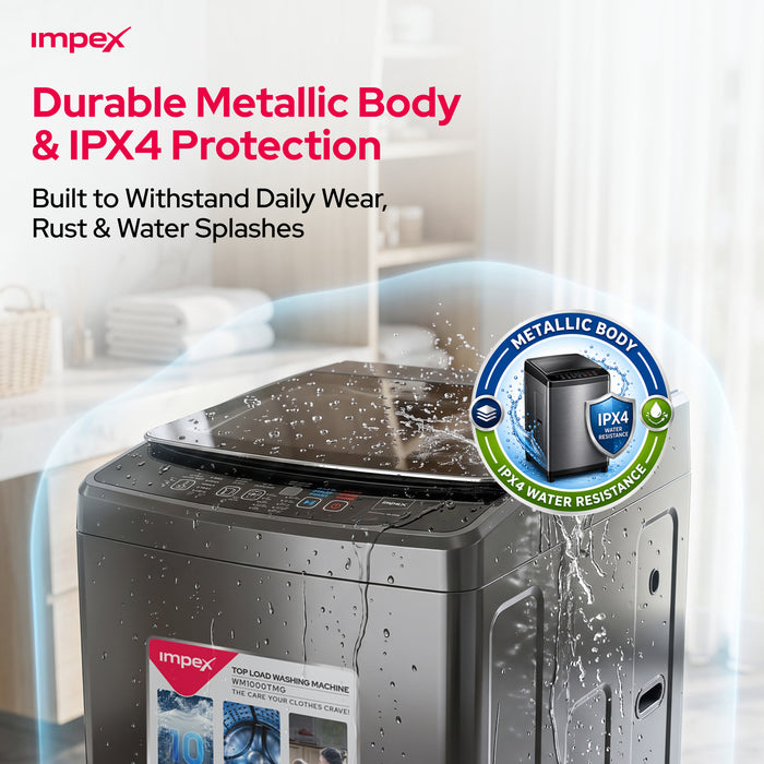 Impex 10KG Fully Automatic Top Load Washing Machine (WM1000TMG)